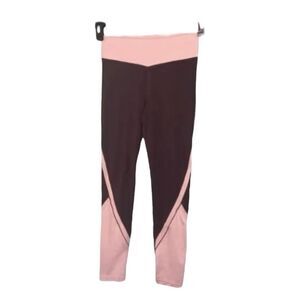 Athleta Girl Elevated High Rise Leggings Grey Pink Tight Workout Athletic 14